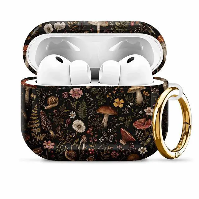 Main image of Compatiable with AirPod Pro 3 Trendy Case with Keychain Shockproof and Full Coverage, Unique Pattern Design for 3rd Gen Airpod Pro(Mushroom Forest Floral)