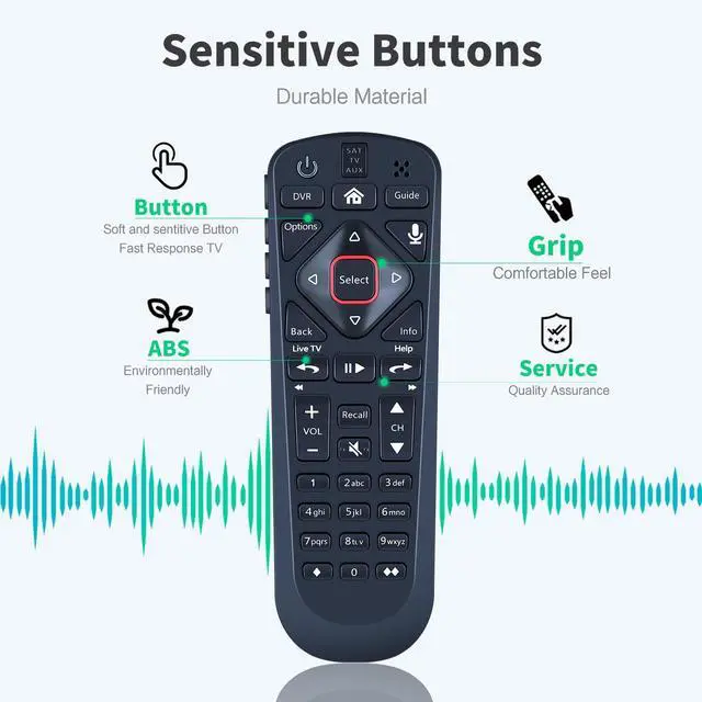 Alt view image 3 of 5 - Replacement Remote for Dish Network 54.0 UHF The Hopper TV Box | Easy pairing,Responsive control