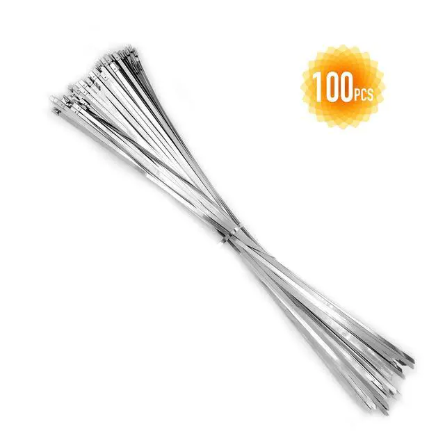 Alt view image 7 of 7 - 100 Pcs 20 Inch Metal Zip Tie Heavy Duty, Stainless Steel | Adjustable,Cable Tie with 200 Lbs Tensile Strength for Machinery,Vehicles,Farms,Cables,Pipesas,Fence
