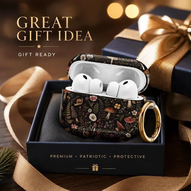 Alt view image 6 of 7 - Compatiable with AirPod Pro 3 Trendy Case with Keychain Shockproof and Full Coverage, Unique Pattern Design for 3rd Gen Airpod Pro(Mushroom Forest Floral)