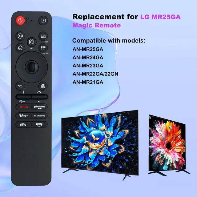 Alt view image 2 of 6 - MR25GA Voice Remote Control is Suitable for The for LG MR25GA Magic Remote Control. Compatible with LG Smart TV OLED C5/B5/G5 Series, QNED 92A/ 85A/80A/ UA77 Series, M5 AI, Pointer, Alexa Voice