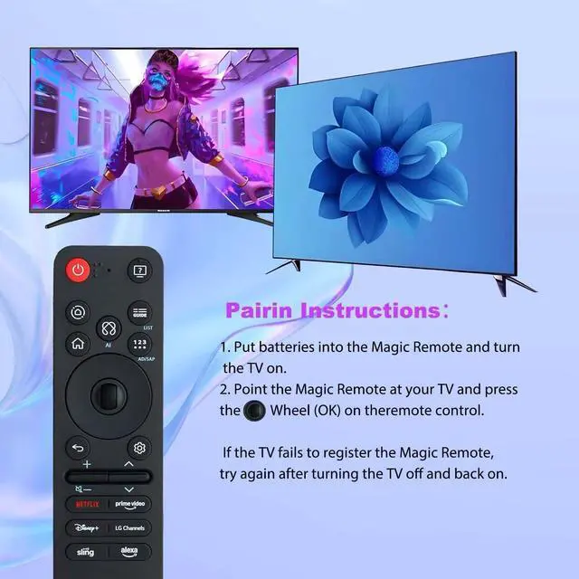 Alt view image 6 of 6 - MR25GA Voice Remote Control is Suitable for The for LG MR25GA Magic Remote Control. Compatible with LG Smart TV OLED C5/B5/G5 Series, QNED 92A/ 85A/80A/ UA77 Series, M5 AI, Pointer, Alexa Voice