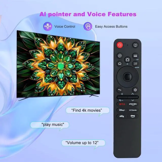 Alt view image 4 of 6 - MR25GA Voice Remote Control is Suitable for The for LG MR25GA Magic Remote Control. Compatible with LG Smart TV OLED C5/B5/G5 Series, QNED 92A/ 85A/80A/ UA77 Series, M5 AI, Pointer, Alexa Voice