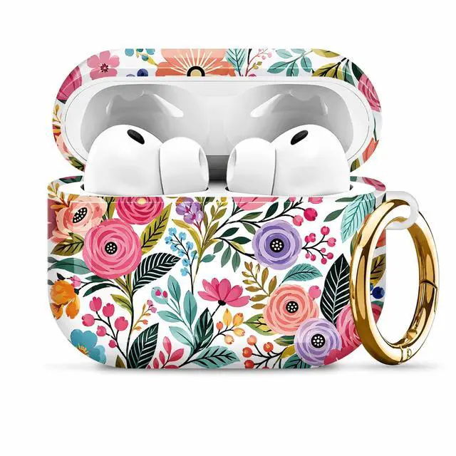 Main image of Compatiable with AirPod Pro 3 Trendy Case with Keychain Shockproof and Full Coverage, Unique Pattern Design for 3rd Gen Airpod Pro(Colorful Floral Leaves Berries)