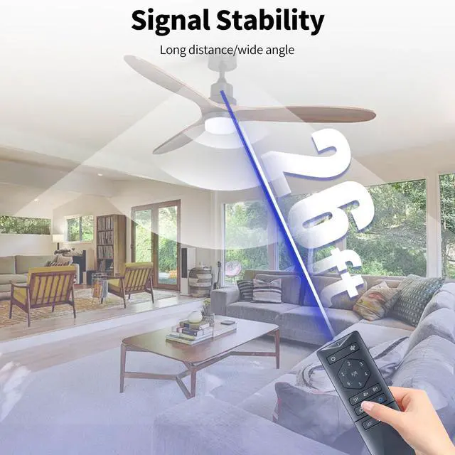 Alt view image 4 of 7 - Replacement Remote Control for WINGBO 60" Ceiling Fan with Light, Models SYCF6016 SYCF6014 SYCF6006, 6 Speed Control, Dimmable & Forward/Reverse
