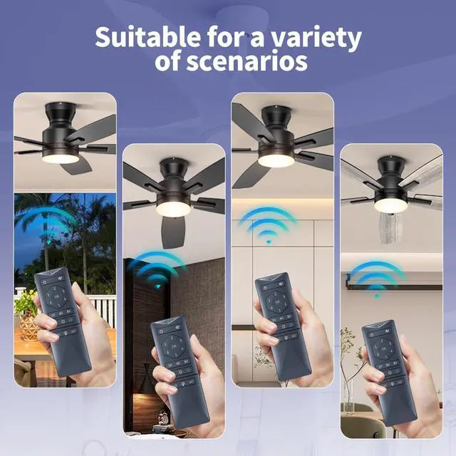 Alt view image 7 of 7 - Replacement Remote Control for WINGBO 60" Ceiling Fan with Light, Models SYCF6016 SYCF6014 SYCF6006, 6 Speed Control, Dimmable & Forward/Reverse