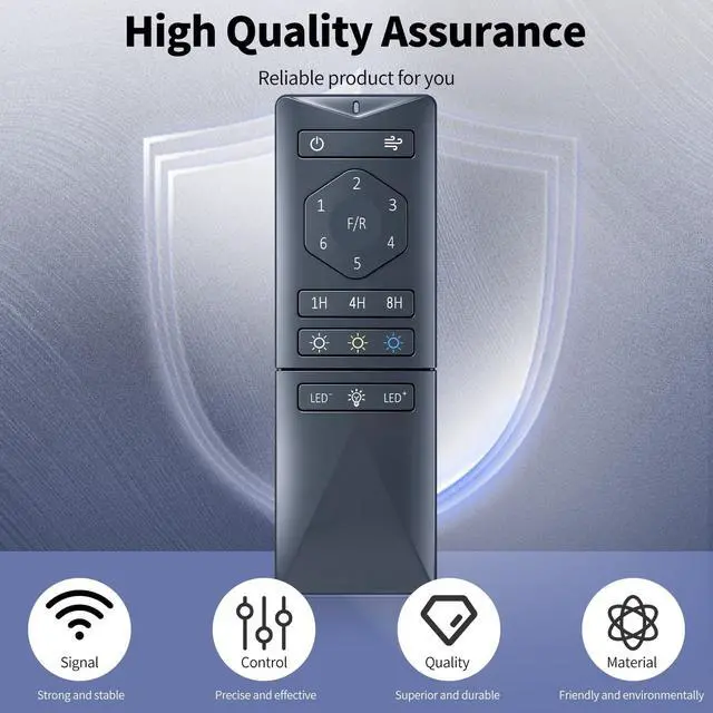 Alt view image 6 of 7 - Replacement Remote Control for WINGBO 60" Ceiling Fan with Light, Models SYCF6016 SYCF6014 SYCF6006, 6 Speed Control, Dimmable & Forward/Reverse