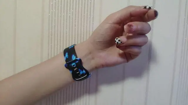 Alt view image 5 of 7 - Butterflies Watch Band Compatible with Apple Watch, Silicone Strap Adjustable Replacement for Iwatch Bands All Series