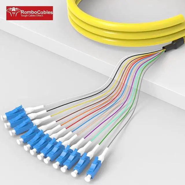 Alt view image 2 of 6 - 12 Strand OS2 LC/UPC Fiber Pigtail Single Mode, 5ft/1.5m | SMF Fiber Optic Pigtails for Networks Communication System, 9/125um