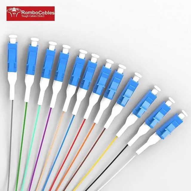 Alt view image 3 of 6 - 12 Strand OS2 LC/UPC Fiber Pigtail Single Mode, 5ft/1.5m | SMF Fiber Optic Pigtails for Networks Communication System, 9/125um