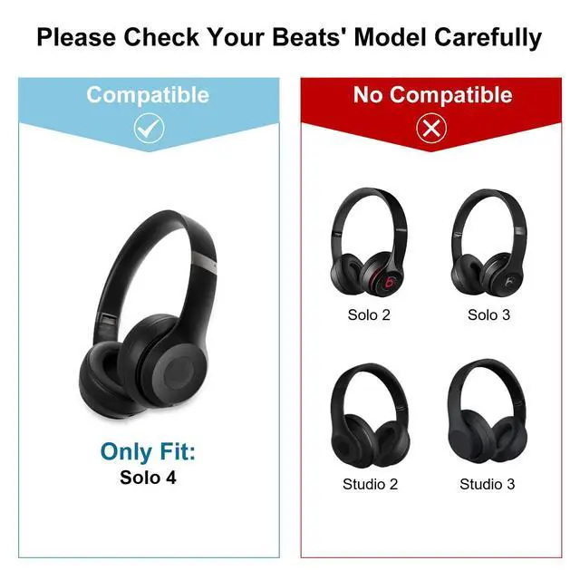 Alt view image 2 of 6 - Solo 4 Ear PadsReplacement earpads Cushions Compatible with Beats Solo 4 On-Ear Headphones (Blue)