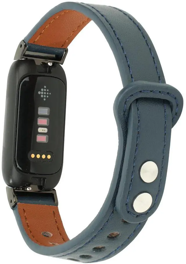 Alt view image 2 of 6 - Leather Bands Compatible with Fitbit Inspire 3 Wristbands for Women Men, Waterproof Strap Genuine Leather Replacement Wristband for Inspire 3 Smartwatch