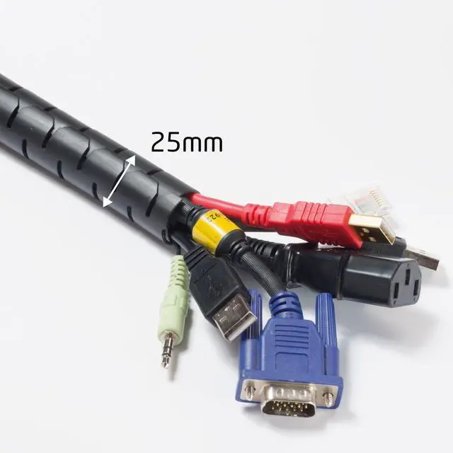 Alt view image 5 of 5 - Cable Zipper Cord Tube Organizer with Zip Tool, Cable Management Sleeve, Cover for Long Wire Runs, 1 Inch Diameter (8.2 FT, Black)