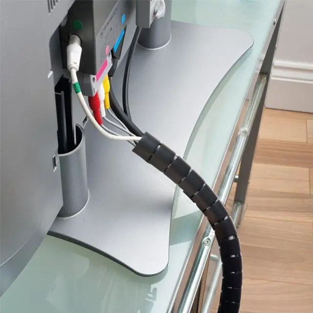 Alt view image 3 of 5 - Cable Zipper Cord Tube Organizer with Zip Tool, Cable Management Sleeve, Cover for Long Wire Runs, 1 Inch Diameter (8.2 FT, Black)