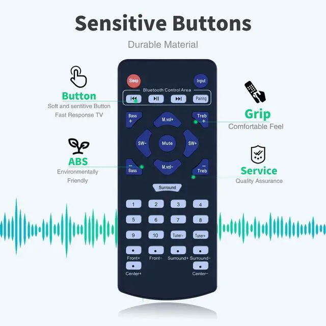 Alt view image 3 of 5 - PFA540BT Replacement Infrared Remote Control for Pyle Home Theater Power Stereo Receivers - Compatible with Pyle Audio Systems