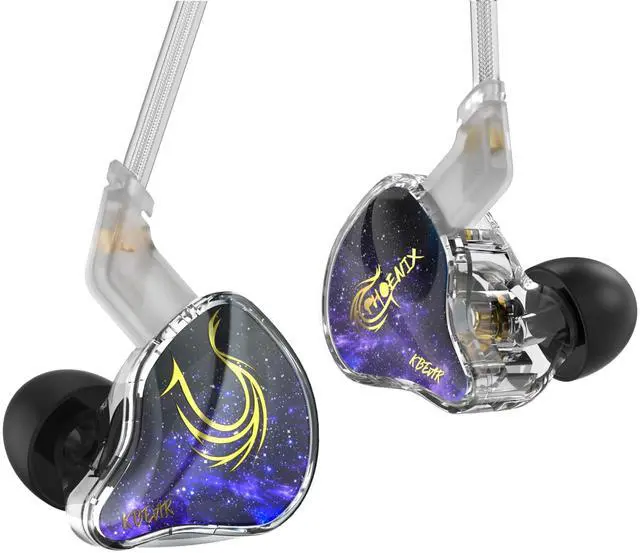 Main image of KBEAR Phoenix Wired Earbuds IEMs, Purple with Mic | in Ear Headphones with 10mm DD+PET Driver, Stereo Clear Sound Gaming Headphones, in Ear Monitor for Music Gaming