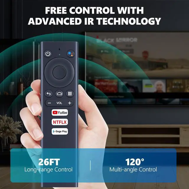 Alt view image 4 of 5 - Voice Remote Control Replacement fit for Ematic Android TV UHD 4K Streaming Box with AGT419 AGT418