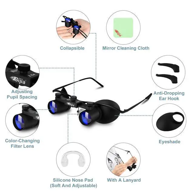 Alt view image 3 of 7 - Opera Glasses Binoculars, 2.5X Magnification, Glasses-Style | Hands-Free, Lightweight, Adjustable Focus, For Live Events & Concerts, Ideal for Theater, Sports, Travel, Museum Visits