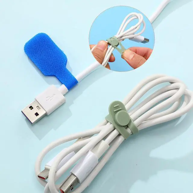 Alt view image 3 of 6 - 90pcs Cable Labels and Cable Ties Cord Management Organizer Kit Reusable 42 Silicone Ties with 48 Cord Labels for Electronics Travel Home Office Desk Wire Organization(Mixed Color)