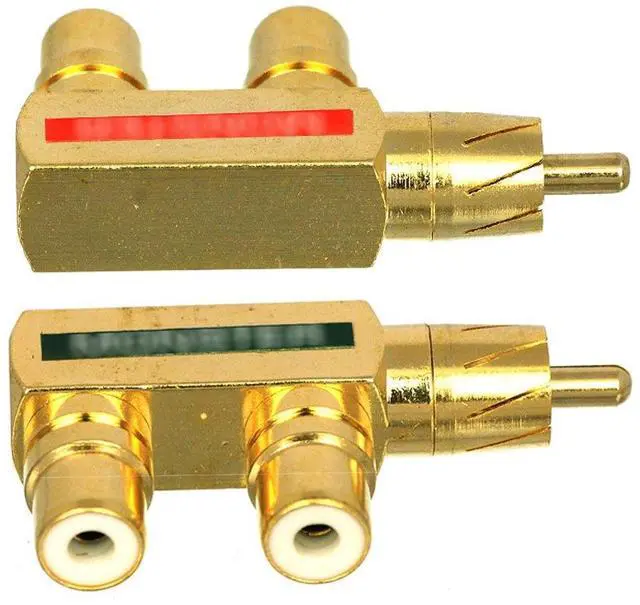 Alt view image 3 of 5 - RCA F Shape Splitter Plug Adapter 1 Male to 2 Female, 4 Pack | AV Audio Right angle, Low signal lost