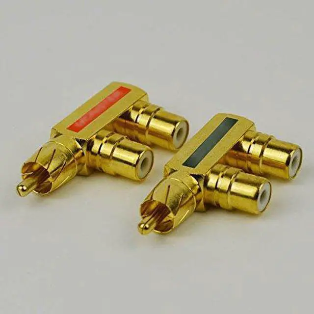 Alt view image 5 of 5 - RCA F Shape Splitter Plug Adapter 1 Male to 2 Female, 4 Pack | AV Audio Right angle, Low signal lost