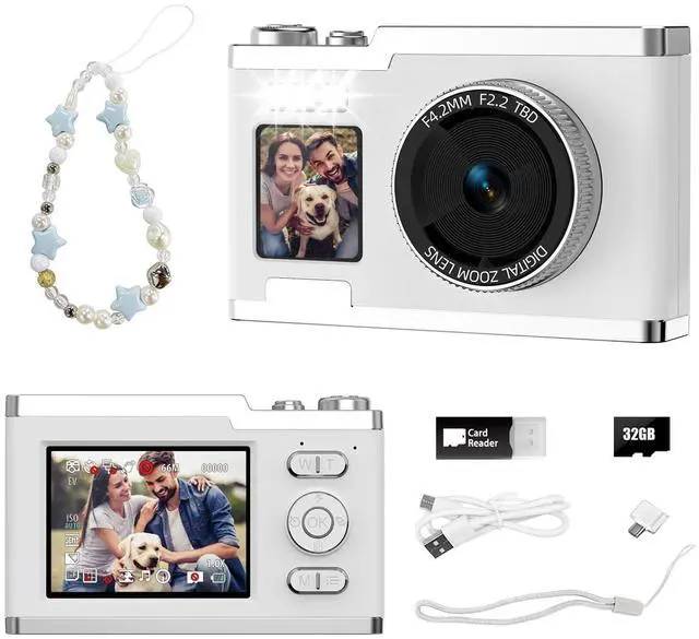 Main image of Point and Shoot Digital Camera 16X Zoom Dual Screen Selfie Fill Light | Fun Filters Ideal Birthday Christmas Gift for Boys Girls and Teens