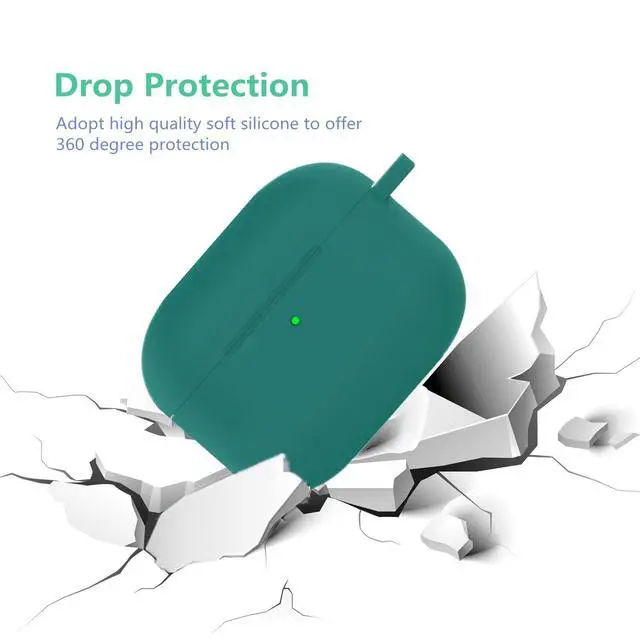 Alt view image 4 of 7 - for Airpods Pro 3 Case with Cute Keychain,Silicone Shockproof Protective Cover Charms Flowers for Apple Airpod Pro 3rd Generation Case Charging Headphone Case Cover for Women Girl (Green)