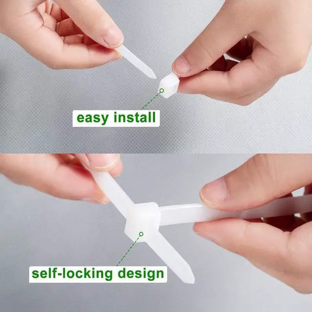 Alt view image 6 of 6 - 24 inch Zip Ties Heavy Duty outdoor use Extra Long Cable Ties White 100 pcs 120 lbs thick plastic Ziptie