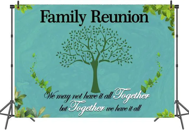 Alt view image 3 of 6 - Family Reunion Backdrop Banner - We Are Family - 6 X 4 Ft Background for Housewarming/Adoption/Gathering Party Decorations