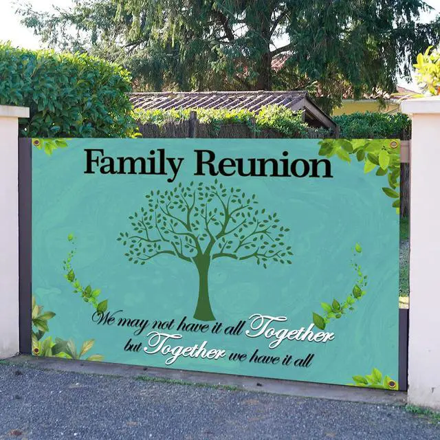 Alt view image 4 of 6 - Family Reunion Backdrop Banner - We Are Family - 6 X 4 Ft Background for Housewarming/Adoption/Gathering Party Decorations