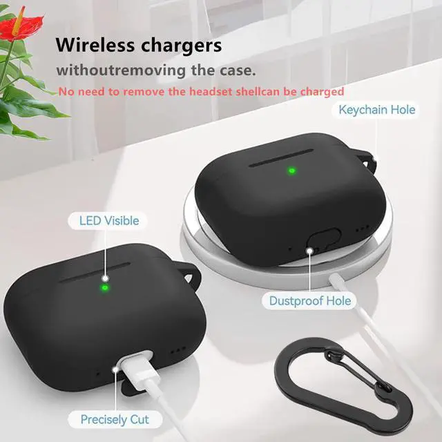 Alt view image 6 of 7 - for Airpods Pro 3 Case with Cute Keychain,Silicone Shockproof Protective Cover Charms Flowers for Apple Airpod Pro 3rd Generation Case Charging Headphone Case Cover for Women Girl (Green)