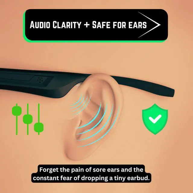 Alt view image 6 of 6 - Athletes AI Glasses, Cycling Multi-Sports Bluetooth Smart Glasses, ChatGPT-Claude-Gem, iThinkLoud, Privacy-Friendly IPX4 UV400 Polarized Anti-Bluelight Noise Reduct Siri Android Voice Assist