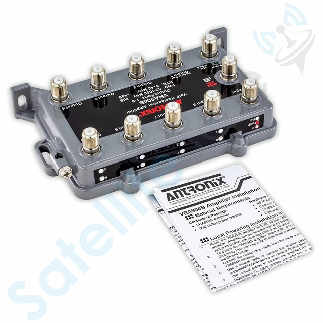 Alt view image 4 of 7 - Antronix VRA904B/ACP 75Ohm VoIP Integrated Residential Amplifier 8+1P Kit