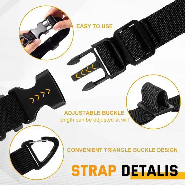 Alt view image 3 of 6 - 6 Pack 1.5 x 22 Inch Adjustable Extension Cord Holder Organizer with Triangle Clips Heavy Duty Storage Straps Extension Cord Hanger for Men Workshop and Garage Organization and Storage