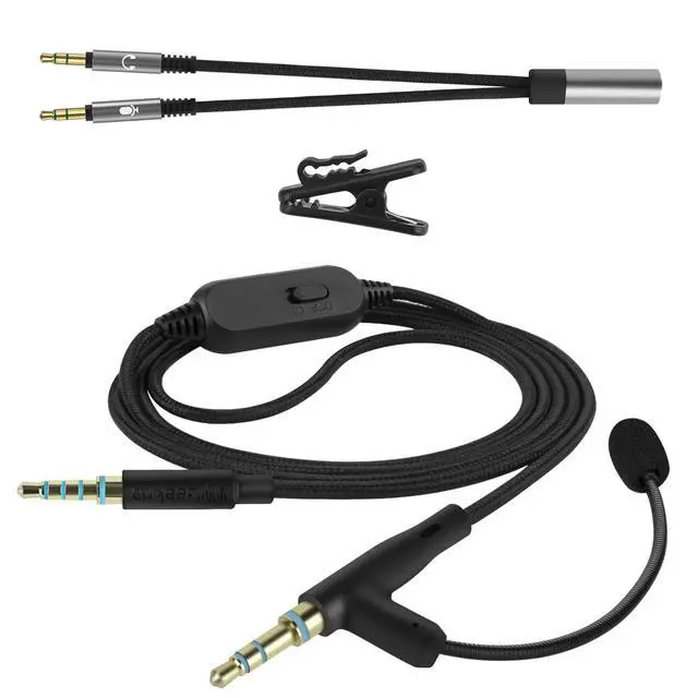 Alt view image 2 of 6 - Boom Mic Headphones Cable Compatible with Sony WH-1000XM6/1000XM5/1000XM4, WH-XB920N, ULT WEAR, 3.5mm Jack Replacement Cord for Gaming & Meeting (5.6ft)