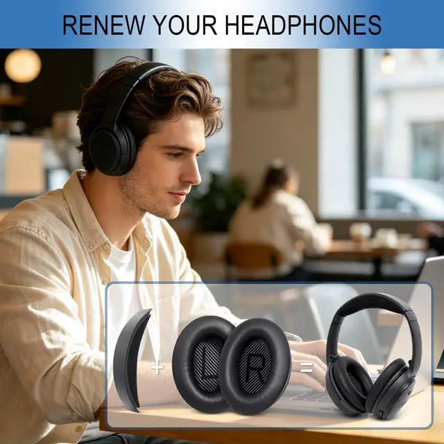 Alt view image 6 of 7 - Ear Pads & Headband Replacement Kit for Bose QC35/QC35 ii - Black | Earpads Ear Cushions & Headband, DIY Repair Part with Tool, for QuietComfort35 & Quiet Comfort35 ii, Easy Installation