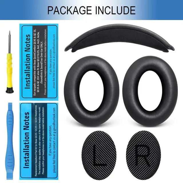 Alt view image 7 of 7 - Ear Pads & Headband Replacement Kit for Bose QC35/QC35 ii - Black | Earpads Ear Cushions & Headband, DIY Repair Part with Tool, for QuietComfort35 & Quiet Comfort35 ii, Easy Installation