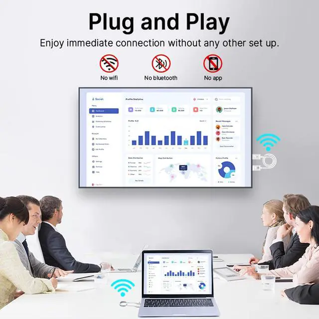 Alt view image 4 of 7 - Wireless HDMI Transmitter and Receiver, 4K 1080P | 2.4G/5G, Plug & Play, Wide Range Extender, For Desktop/PC/TV Box/PS5 to TV/Monitor/Projector