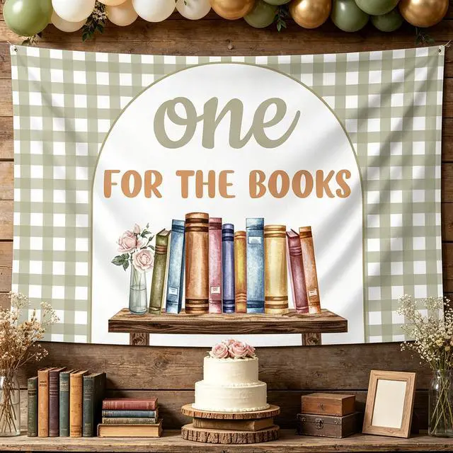 Main image of One for the Books 1st Birthday Decorations Chapter One Backdrop Banner | Chapter One Birthday Decorations First Chapter Birthday Party Decor Reading Book First Chapter Birthday Party Supplies