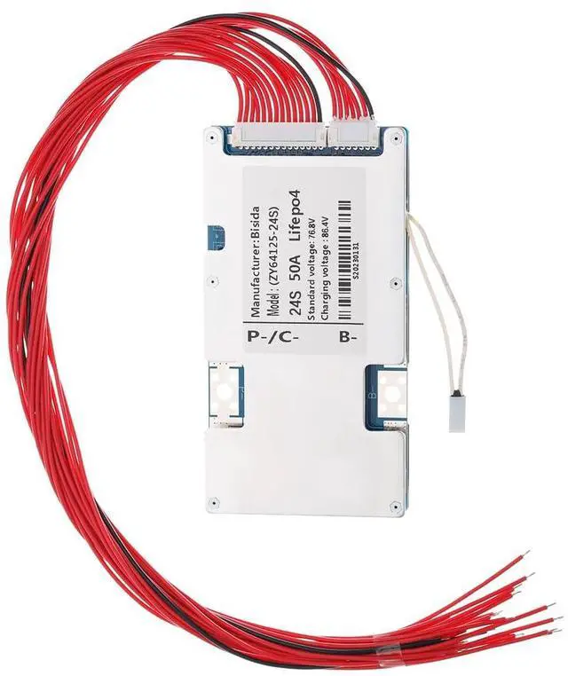 Main image of 24S BMS 72V 50A Lifepo4 Battery Management System PCB Protection Board with Balance Wire and NTC,Ten Functional protections, Common Port, for Lifepo4 Battery Pack (24S 72V 50A)