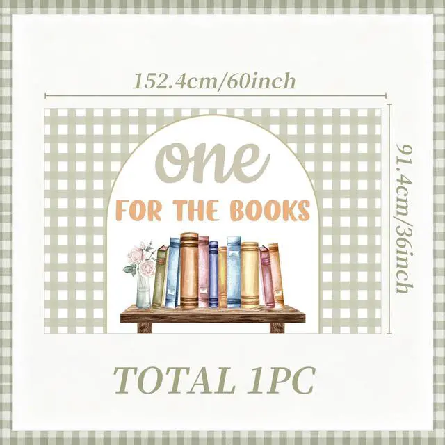 Alt view image 3 of 7 - One for the Books 1st Birthday Decorations Chapter One Backdrop Banner | Chapter One Birthday Decorations First Chapter Birthday Party Decor Reading Book First Chapter Birthday Party Supplies