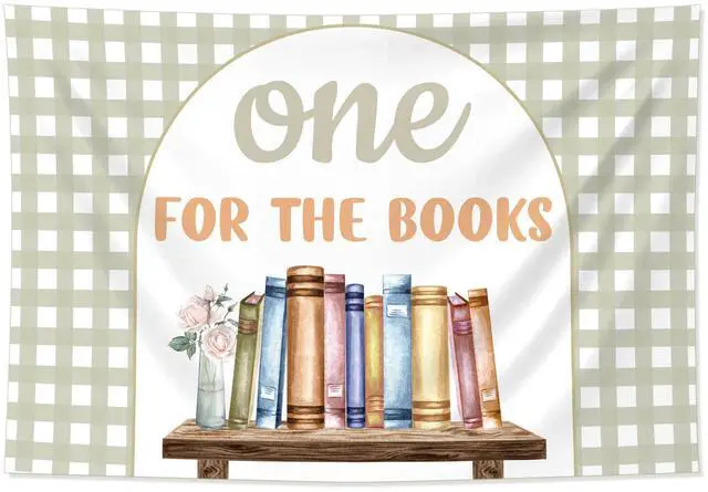 Alt view image 6 of 7 - One for the Books 1st Birthday Decorations Chapter One Backdrop Banner | Chapter One Birthday Decorations First Chapter Birthday Party Decor Reading Book First Chapter Birthday Party Supplies