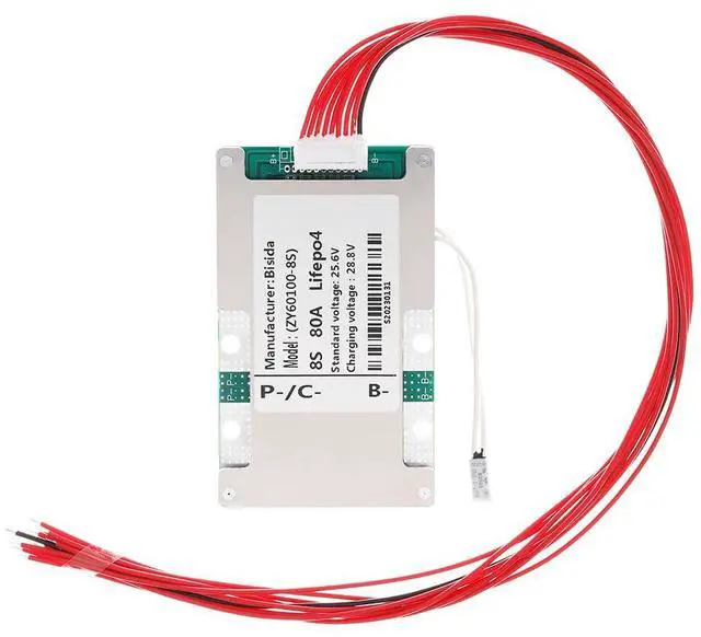 Main image of 8S BMS 25.6V 80A Lifepo4 Battery Management System PCB Protection Board with Balance Wire and NTC,Ten Functional protections, Common Port, for Lifepo4 Battery Pack (8S 25.6V 80A)