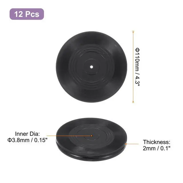 Alt view image 2 of 6 - 12Pcs Blank Vinyl Records 4.3 Inch Fake Record Vintage Decoration, PVC Plain Faux Blank Vinyl Records, Retro Vinyl Records for Home Studio Room Wall Aesthetic