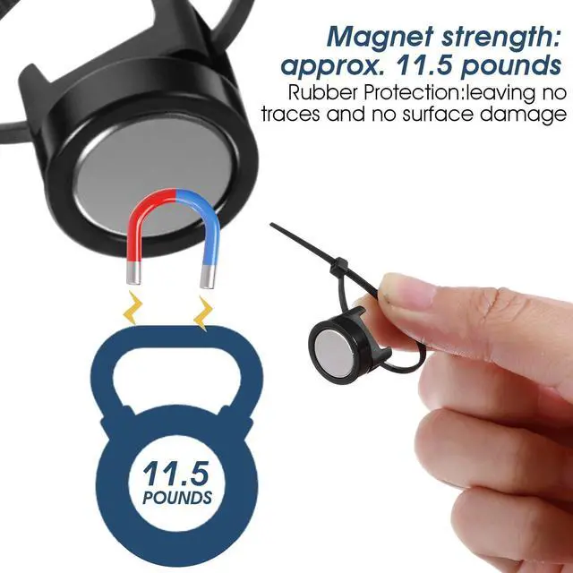Alt view image 4 of 7 - 224 Pcs Magnetic Cable Zip Tie Mounts, 24 Neodymium Magnets with 200 Wire Ties, Heavy Duty Cable Management Bases, Multipurpose Organizer for Office, Home, Garage, Workshop, Car