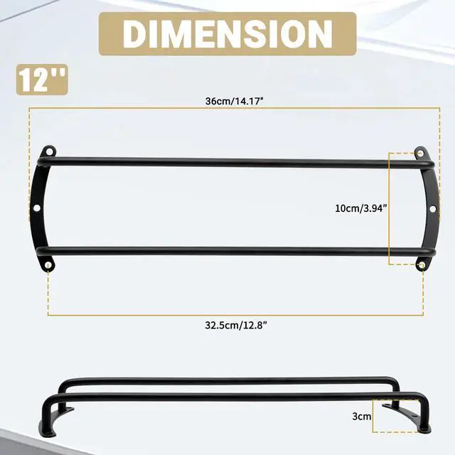 Alt view image 4 of 6 - 12 inch Speaker Grill Cove Metal Bar Grille Audio 12 Inches Speaker Subwoofer Grill Grille Cover 2 Bars for Home Speaker, Car Speaker - Pack of 2