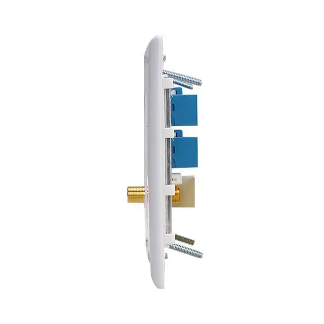 Alt view image 4 of 6 - Brush Wall Plate 2gang, 3 HDMI Keystone Cat 6 Keystone Coax Cable TV F Type Wall Plate Female-Female Combination Faceplate | Cable TV F Type Wall Plate Female-Female Combination Faceplate