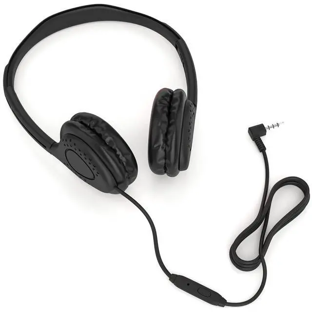 Alt view image 5 of 7 - Bulk Headphones with Microphone, 10 Pack Multicolor Wired On-Ear Headsets 3.5mm Jack, Leatherette Cushions, Adjustable Headband for Classrooms, Libraries, Remote Learning, Office