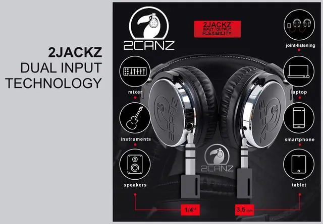Alt view image 2 of 6 - Over-Ear Professional Wired DJ Headphones - 50mm Neodymium Drivers, Closed Back, Plush Comfrasoft Ear Cushions, 8-Way Adjustable Earpads, Foldable, and Joint Listening