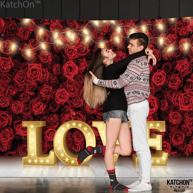 Alt view image 4 of 7 - Fabric Love Valentines Day Backdrop 7x5ft | Valentines Backdrop for Photography, Happy Valentines Banner, Valentines Day Decorations